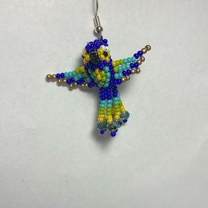 Homemade bird earrings